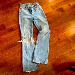 High rise wide leg jeans